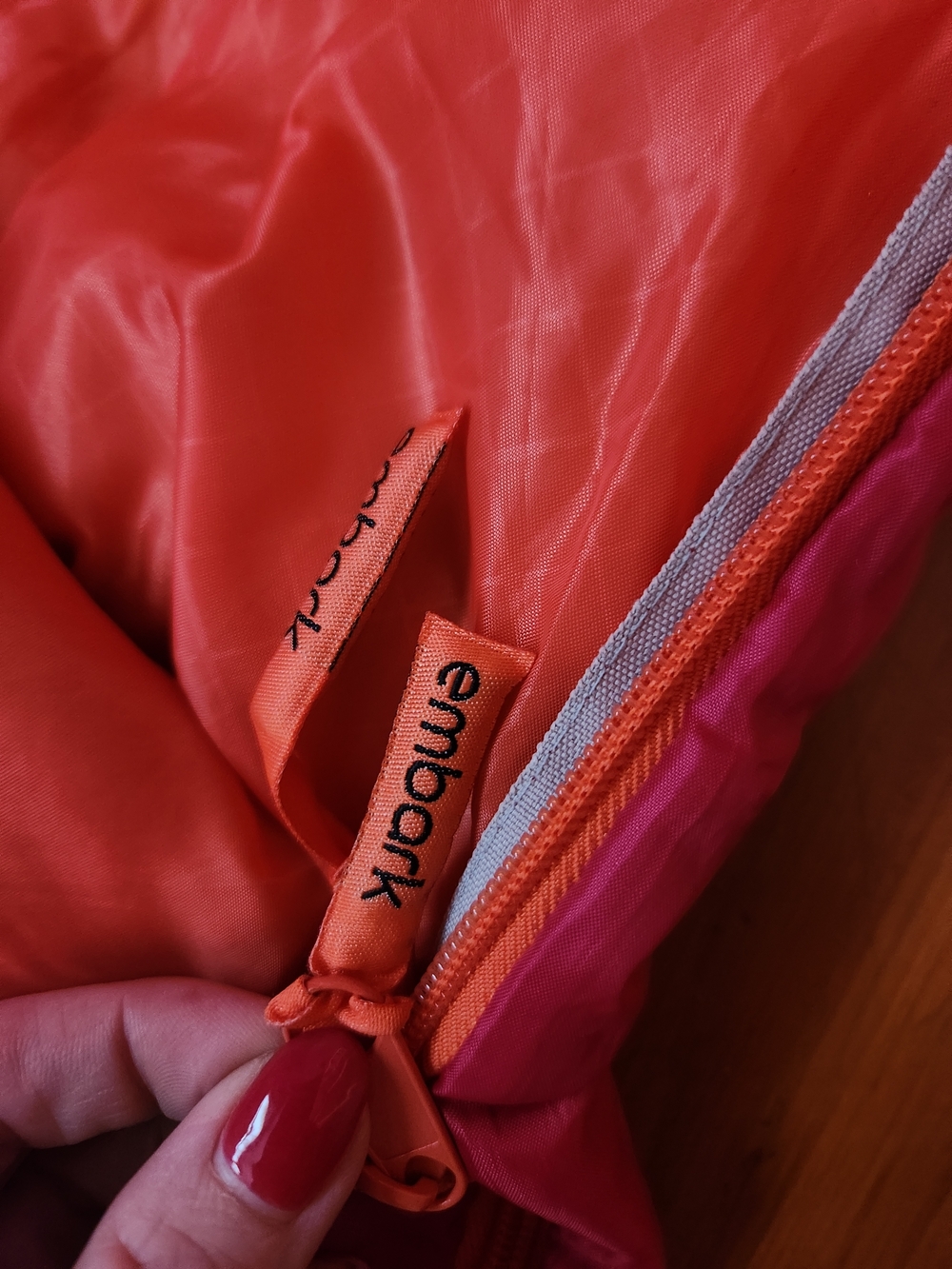 Embark Youth Sleeping Bag in Pink and Orange - Picture 2 of 4